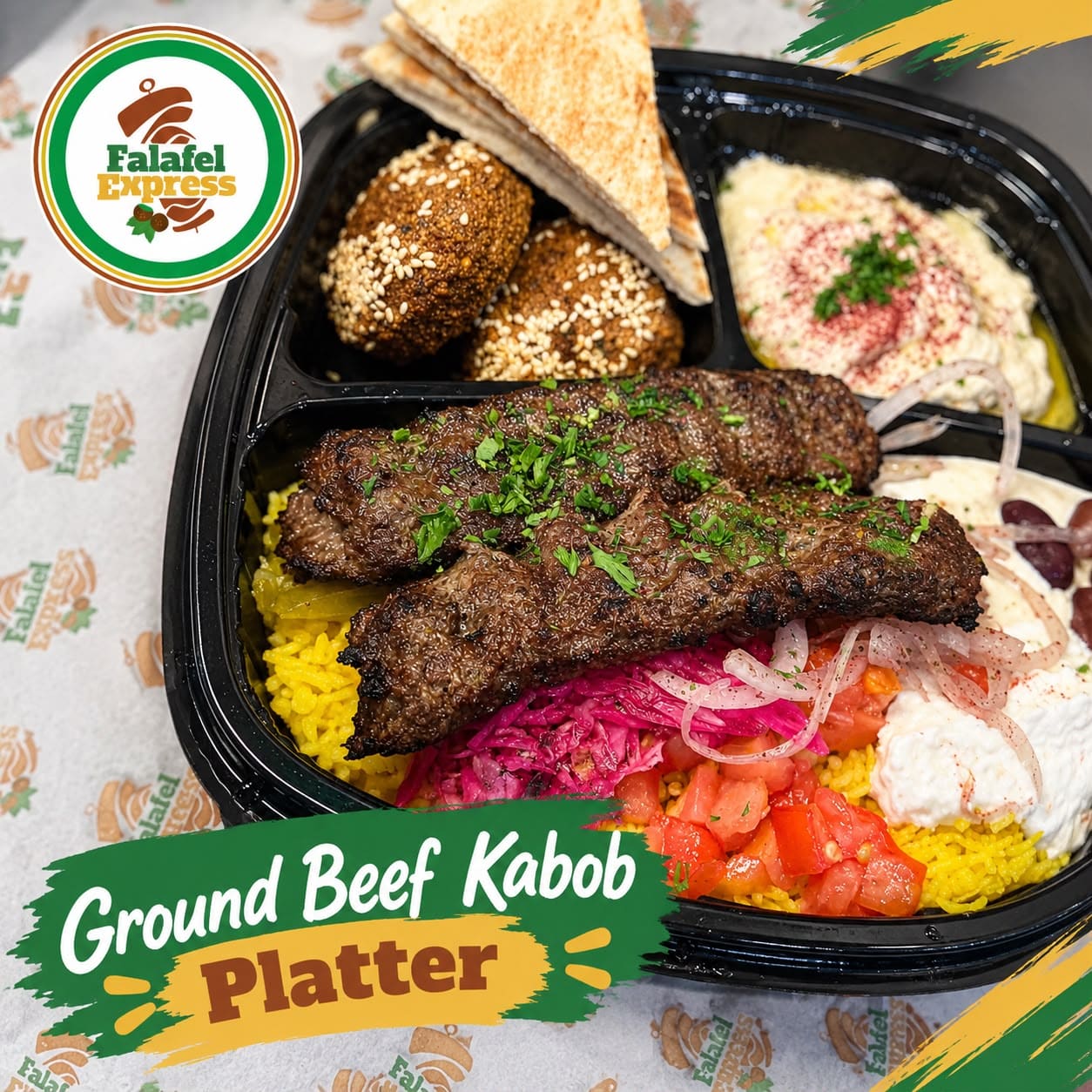 Ground Beef Kabob Platter